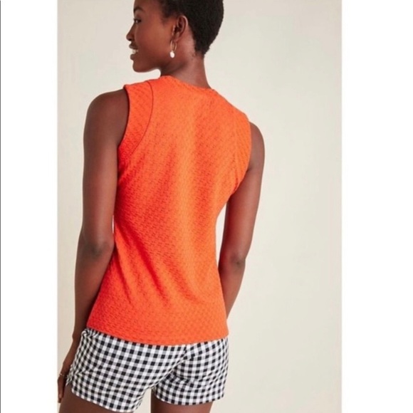 Anthropologie Maeve Barbara Jacquard Knit Tank Top in Orange Size: M - Picture 3 of 3